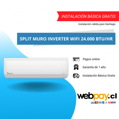 Split Muro Inverter Wifi 24.000 btu/hr